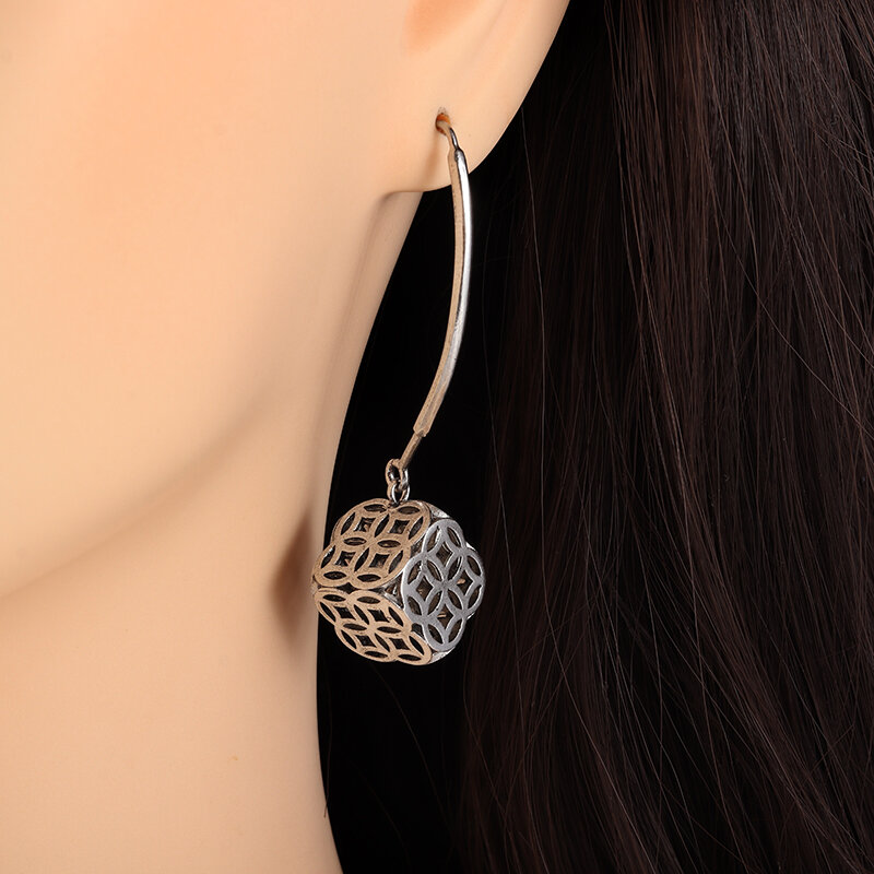 Boucles d'oreilles rétro en cuivre carillon pour femmes, bijoux hypoallergéniques, amulette de richesse personnalisée, cadeau à la mode