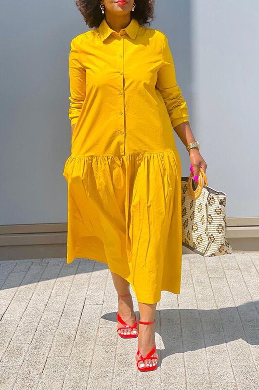 Afrikanische kleider für Frauen elegantes 2023โพลีเอสเตอร์โหมดมุสลิม abayas dashiki เสื้อคลุม Kaftan MIDI kleid