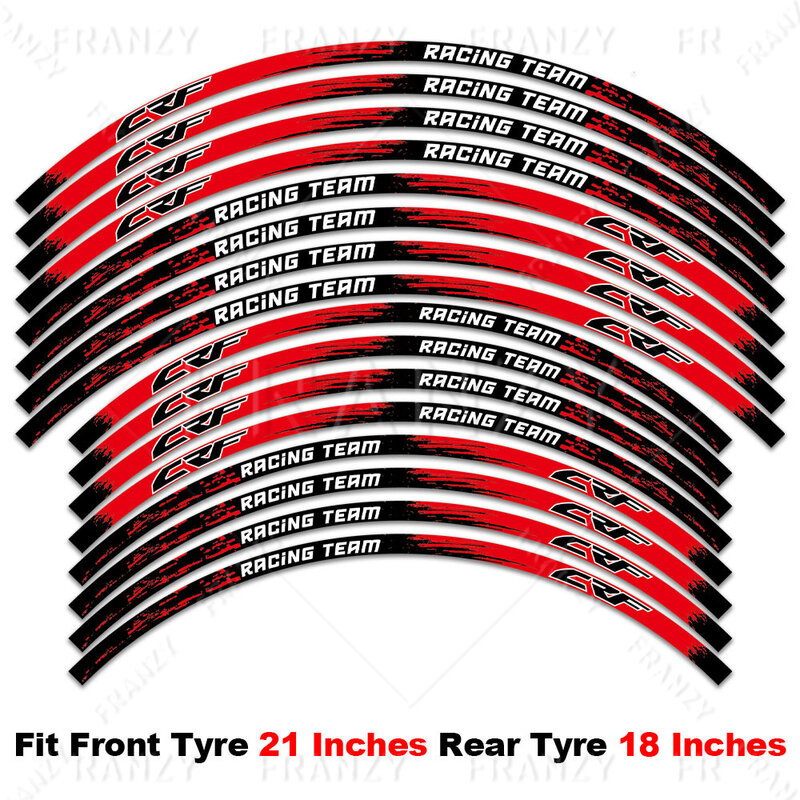 CRF moto Wheel Sticker Rim decalcomania riflettente Hub Stripe Tape per Honda CRF 450 crf 250 l 300L 450x 450r 250r 250f 150l 230