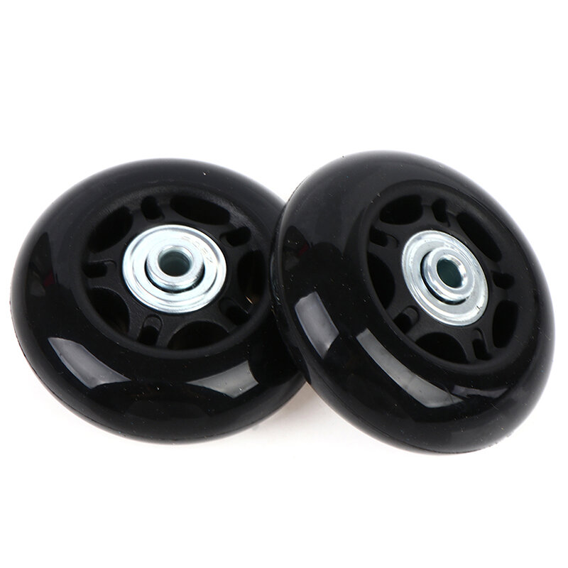 2Sets Black Luggage Suitcase Replacement Wheels Suitcase Repair OD 68mm Axles Deluxe Black With Screw Tool