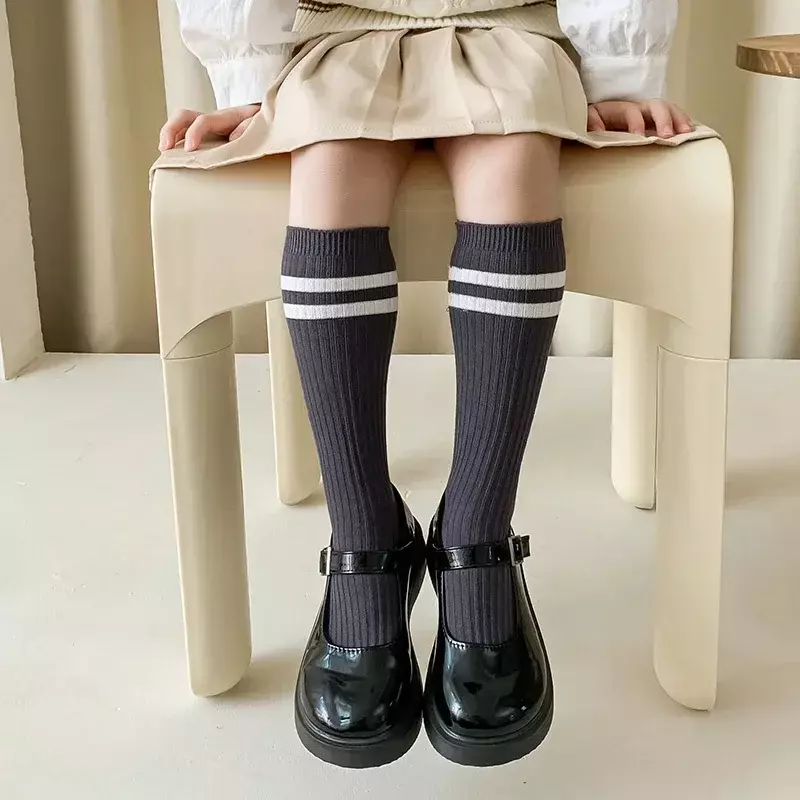 1 пара, Детские однотонные полосатые носки для мальчиков и девочек