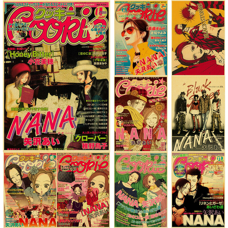 Seksowne Anime plakaty NANA Retro Kraft papierowa naklejka Poste 2021 przyloty Bar wystrój kawiarni Nostalgia prezent śmieszne reprodukcje malowidła ścienne