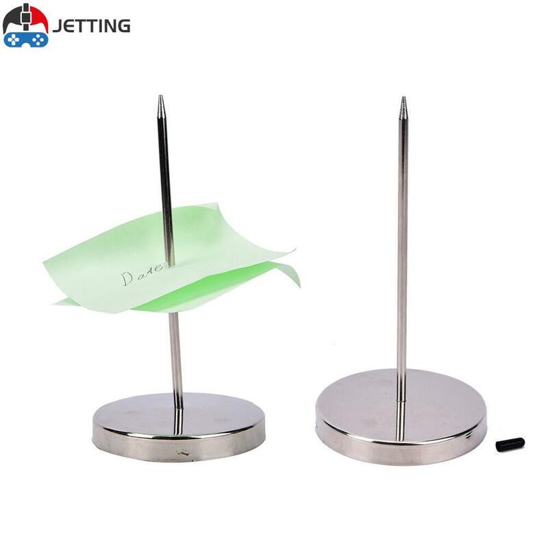 Stainless Steel Straight Rod Paper Safe Memo Holder Spike Stick For Bill Receipt Kitchen Note Paper Order Office Desk  7x14cm