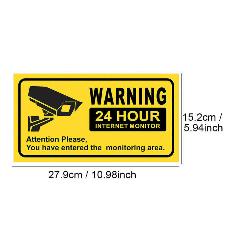 10PCS Waterproof Sunscreen Video Camera Surveillance Security Stickers Decals Warning Alarm Signs