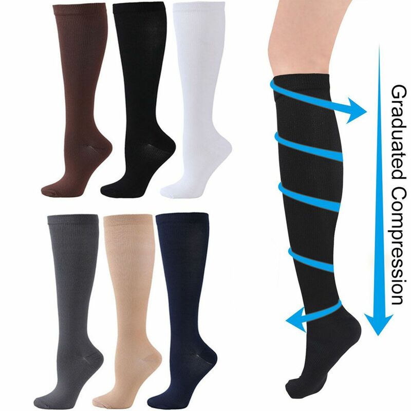 Calcetines de compresión antifatiga Unisex, medias hasta la rodilla
