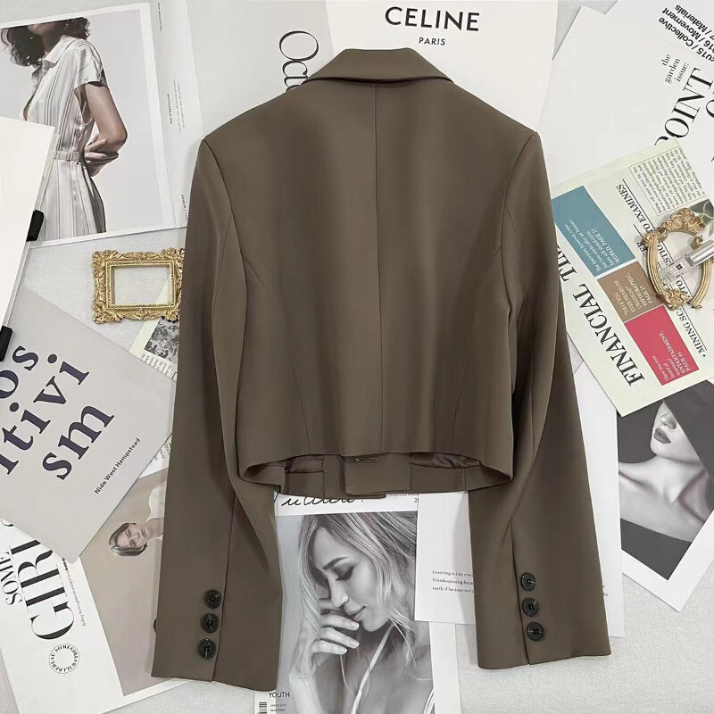 女性の長袖ジャケット,韓国のファッション,ストリートウェア,無地,ボタン,コート,新しいコレクション