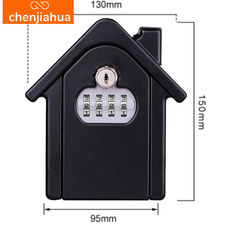 Wall Mounted Zinc Alloy Key Safe Box, intempéries, 4 combinação de dígitos, armazenamento Lock, Indoor and Outdoor
