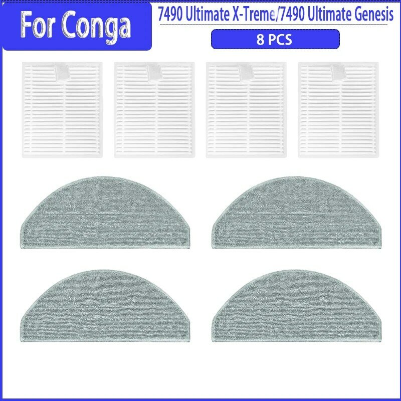 HEPA Filter Mop Cloth For Conga 7490 Ultimate X-Treme / 7490 Ultimate Genesis Replacement Spare Parts Accessories