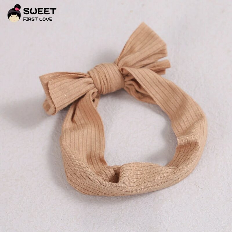 Solid Color Headbands For Girls Soft Sweet Baby Bow Nylon Elastic Hair Band Elegant Colorful Headwear Baby Hair Accessories Gift