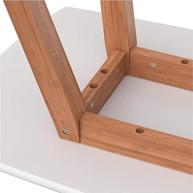 Mesa de centro pequeña para hombre, mesa baja de diseñador, con marco de madera de bambú, para sentarse, almacenamiento y sala de estar