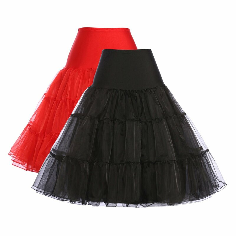 Enagua de falda Rockabilly para mujer, vestido de crinolina, tutú, 50s