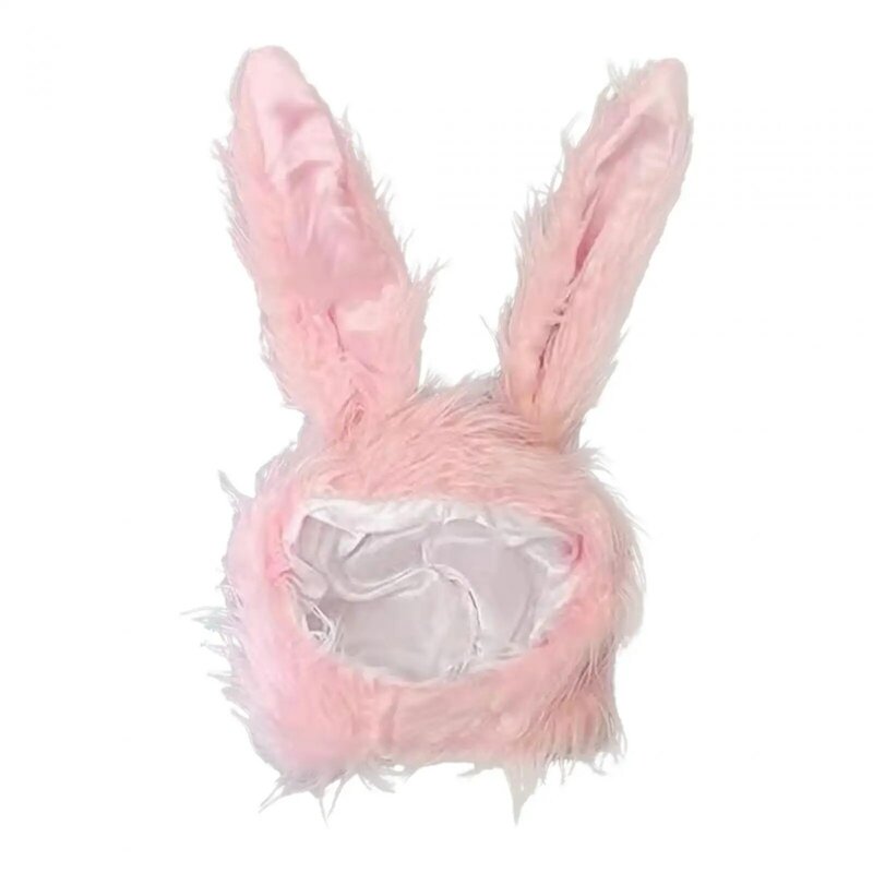 Topi telinga kelinci properti foto Paskah lucu hiasan kepala karakter hewan telinga kelinci lembut untuk Cosplay pesta Halloween wanita anak perempuan anak-anak
