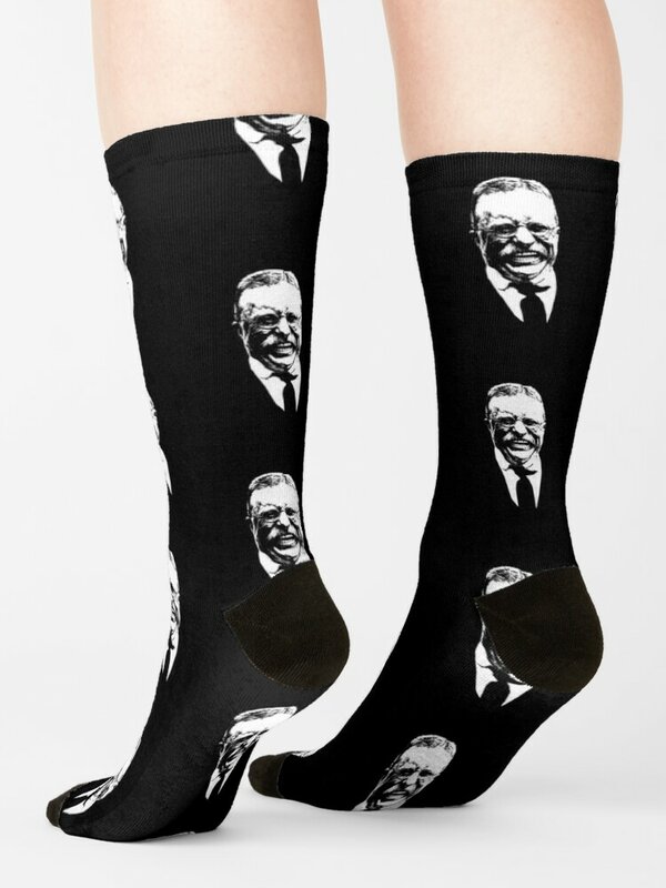 Chaussettes Teddy Roosevelt pour hommes et femmes, bas de Noël personnalisés esthétiques, chaussettes d'hiver