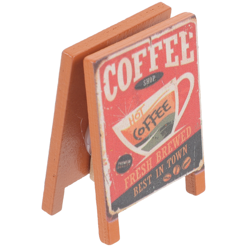 Mini-Schild Haus simuliert Holz Schild Kaffee Tafel dekorative Ornamente Modelle Miniatur Metall Zubehör