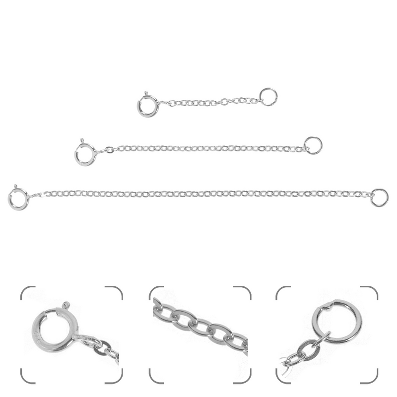 Cadenas extensoras de 3 piezas Cm para fabricación de joyas, suministros para collares extendidos