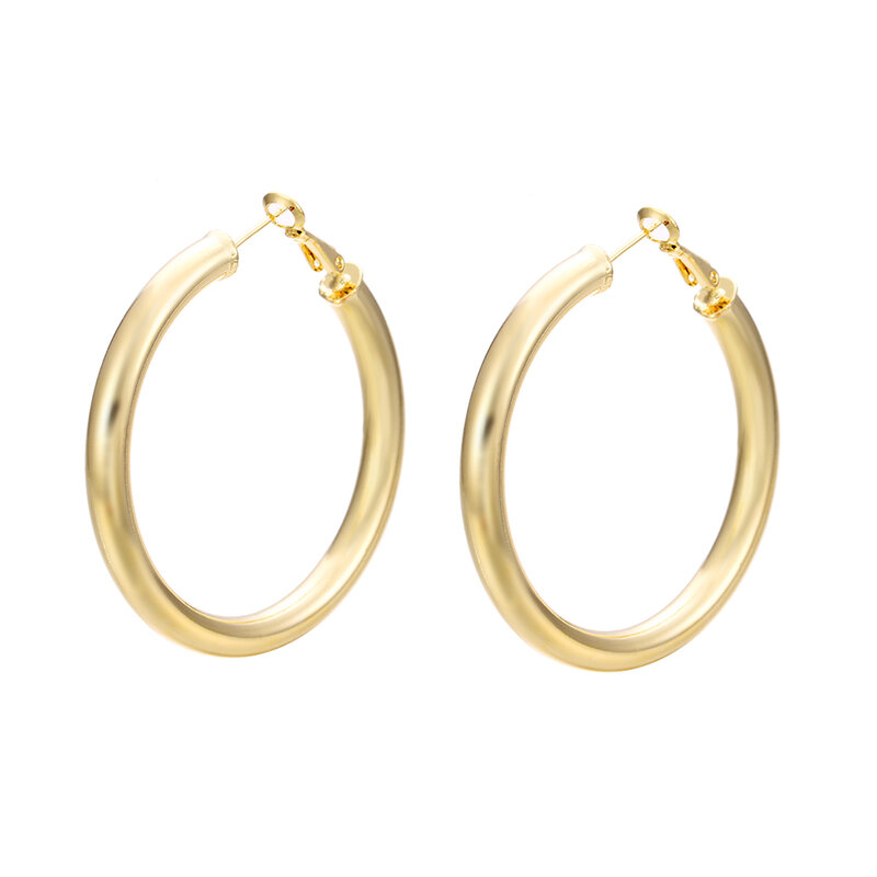 Mode Gold Farbe Hoop Ohrringe für Frauen Runde Kreis Erklärung Ohrringe Vintage-Schmuck Party Hochzeit Geschenk