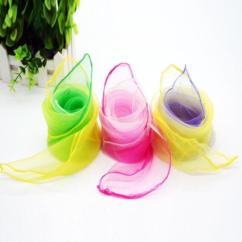 12Colors Performance Small Square Towel Girl Dance Scarves Game Toy Sports Interactive Scarves Gym Towel Gauze Handkerchief Hot