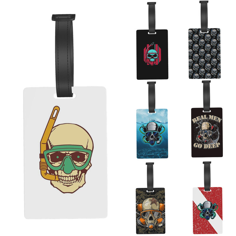 Luggage Tags Scuba Skull Portable Travel Label PVC Fashion Baggage Boarding Tag Luggage Travel Suitcase Accessories Tag