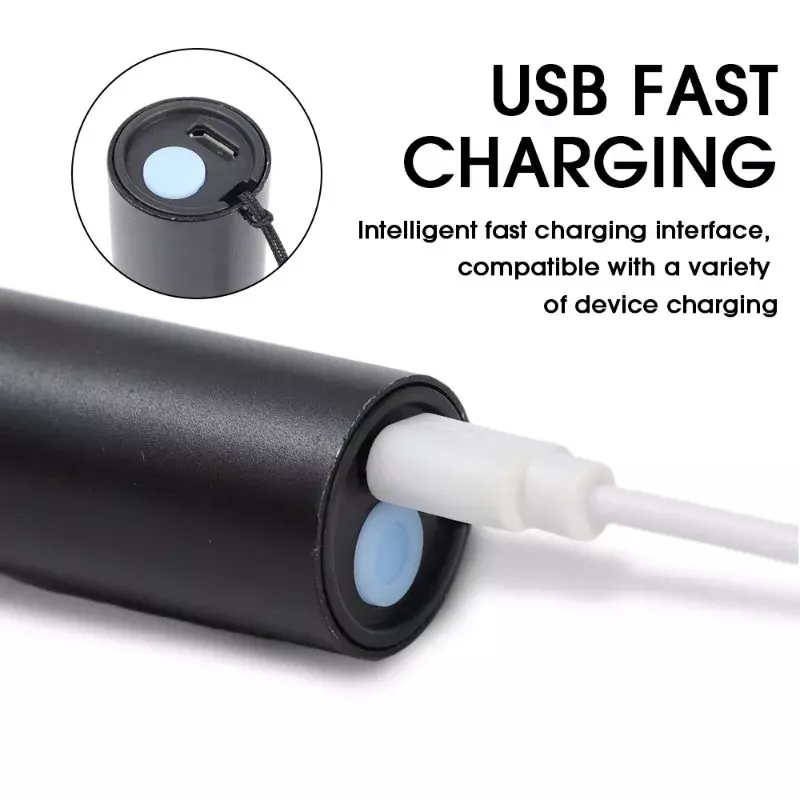ไฟฉาย UV 365nm ไฟฉายอัลตร้าไวโอเล็ต LED ขนาดเล็กชาร์จไฟได้ผ่าน USB กันน้ำมีแสงสีม่วงอ่อนโคมไฟตรวจหาแมงป่องปัสสาวะสัตว์เลี้ยง