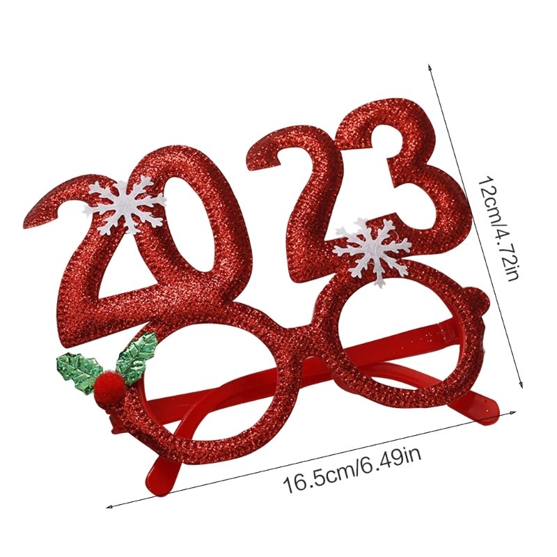 Christmas Glasses New Year’s Glasses 2023 Happy New Year Eyeglasses Photo Prop
