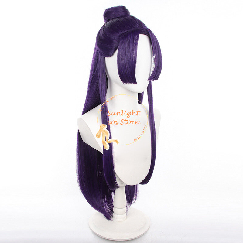 Jinkr-Perruque de Cosplay Violet Foncé de 85cm de Long, Cheveux Synthétiques, Bonnet