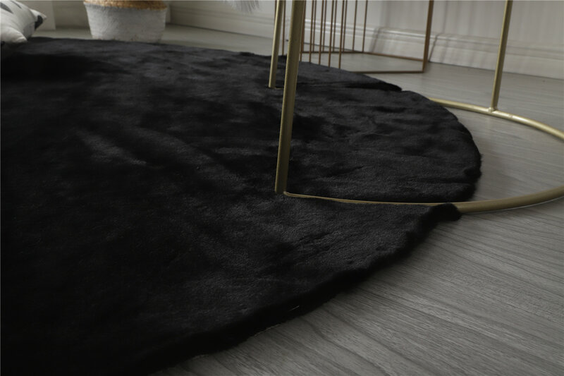 Karpet bulu kelinci imitasi Ultra lembut, karpet Area dapat dicuci dengan mesin untuk kamar tidur, karpet empuk untuk ruang tamu, karpet kulit domba