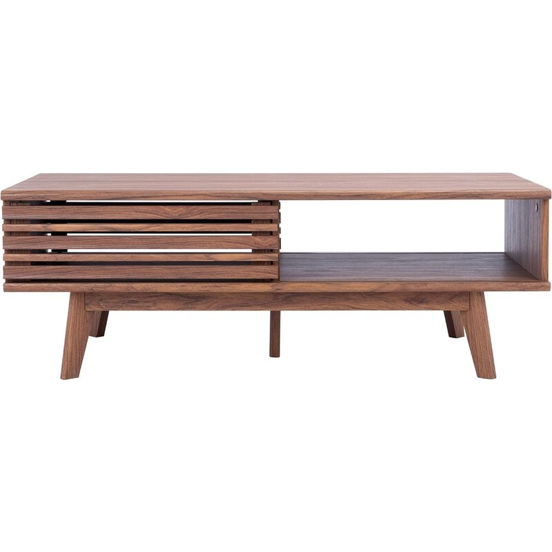 Coffee Table Walnut 1-Shelf (46" W. X 23" D. X 16" H.) Living Room Furniture