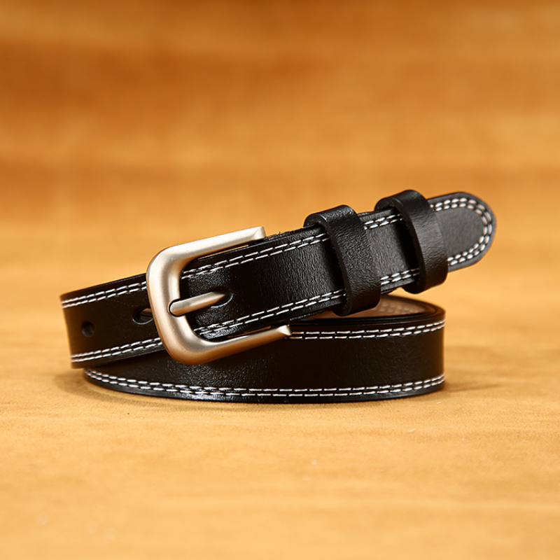 Cinturones de piel de vaca auténtica para mujer, cinturones clásicos versátiles Retro para mujer, cinturón de Jeans Simple, cinturón de diseñador de alta calidad para mujer