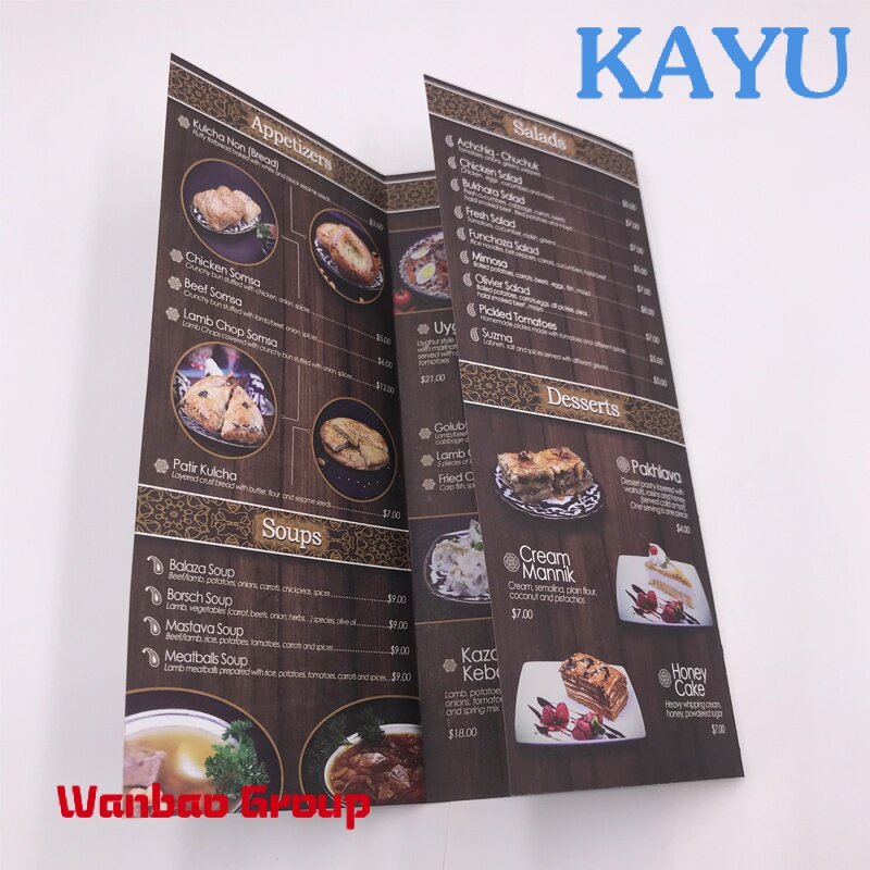 Libro de recetas de alimentos de tapa blanda, folleto, libro de cocina, Impresión de menú de restaurante, Color personalizado de fábrica