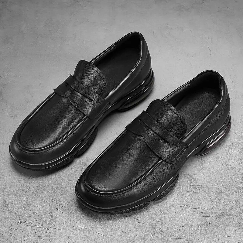 Sepatu sneaker pria, Argan sepatu musim gugur, serap keringat, trendi kasual pria, sol lembut, permukaan kulit, sepatu gelombang musim semi