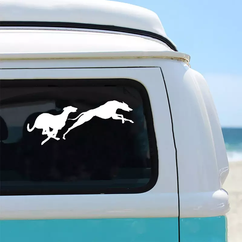 Running Greyhound Vinyl Car Sticker, Decalque da janela, Acessórios decorativos motocicleta animal