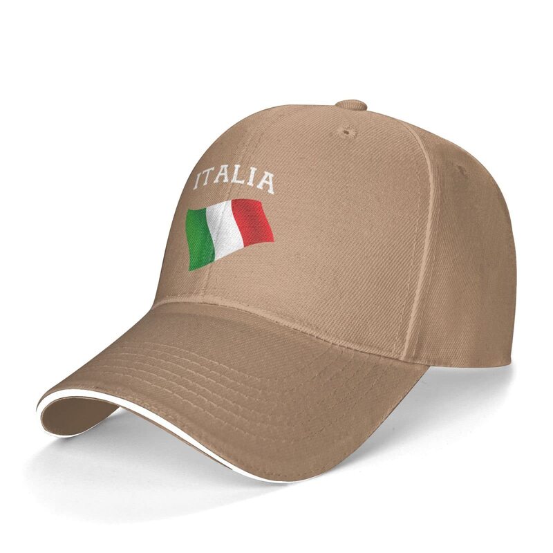 Italia Italy Italian Flag Sandwich Hat Adjustable Baseball Cap Casquette Fit Men and Women Dad Caps Natural
