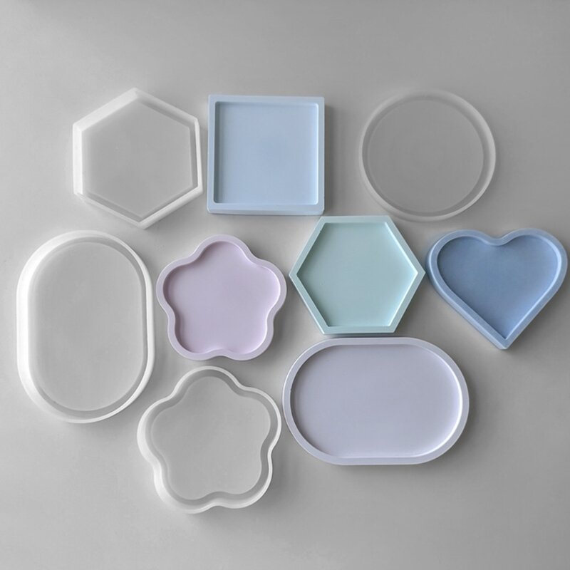 Versatile Silicone Resin Moulds Crystal Cup Tray Mould Multi Shapes Mold