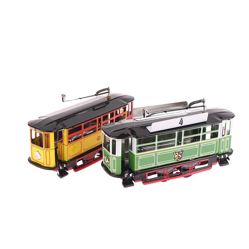 Retro angin Tram kabel Bus Clockwork Streetcar mainan Vintage koleksi hadiah anak koleksi mainan Retro