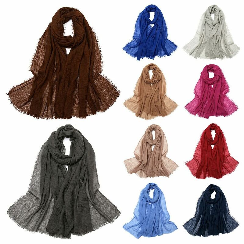 Bufandas de cabeza de Hijab para mujeres y niñas, gorro musulmán, bufanda de Jersey liso, bufanda de Hijab, turbante, chal