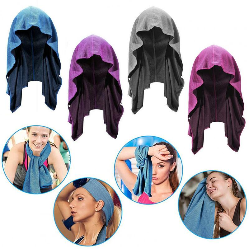 Sweat Absorption Towel Long-lasting Hoodie Towel Wraps for Neck Face Extra Soft Sweat Absorption Sun Protection Quick for Hot