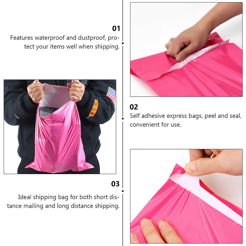 100 Pcs Courier Bag Express Packaging Holder Package Storage Thicken Office Supplies Pouch Waterproof Container and