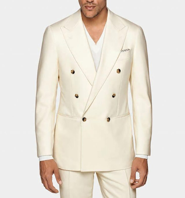 2023 Kostüm homme Männer Anzüge für die Hochzeit Zweireiher Bräutigam tragen Smoking Terno Masculino Slim Fit 2 Stück (Blazer Hose)