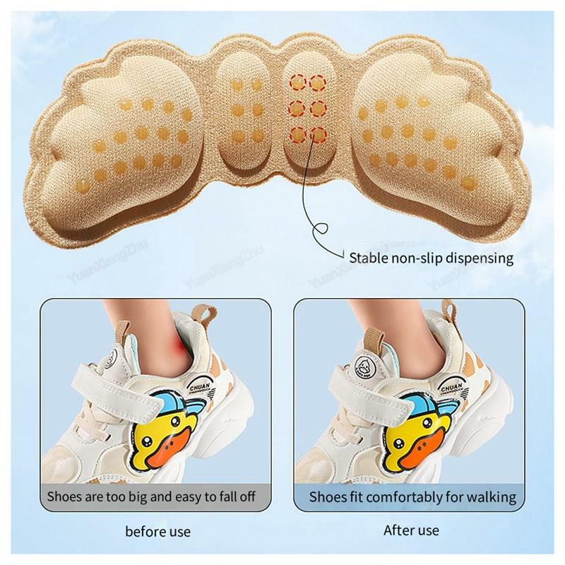 Pelindung tumit sepatu anak-anak bantalan sepatu hak bantalan sepatu untuk anak sisipan stiker ukuran dapat disesuaikan sol sepatu pereda nyeri kaki