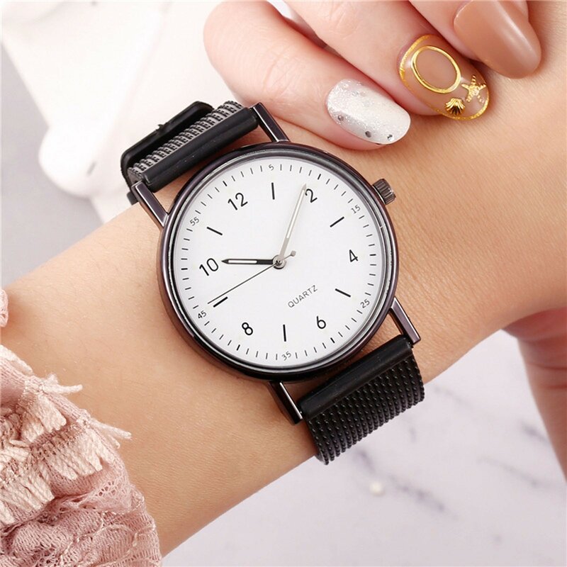 Relógio de quartzo minimalista nórdico elegante para mulheres, ouro rosa, movimento, temperamento senhoras relógios, elegante