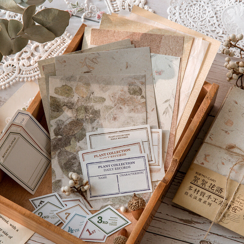 30 pz fiori Vintage carta lettera materiale Deco per cancelleria Scrapbooking carte Journaling fai da te materiali retrò carta