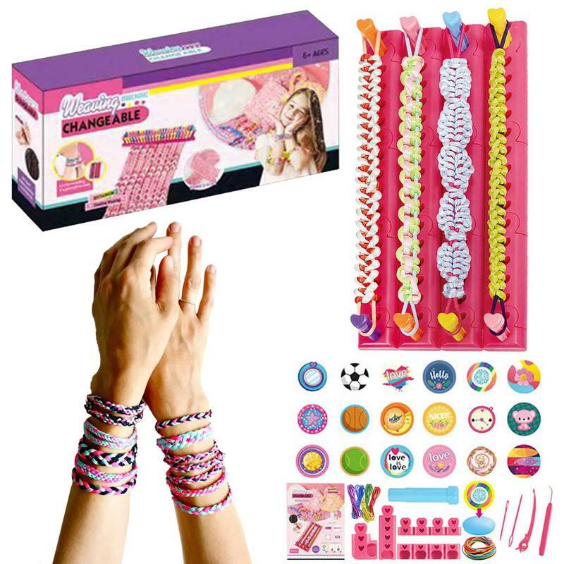 DIY Friendship Bracelets Kit Friendship Maker Kit DIY Bracelet Floss String Bracelet Charm Colorful Jewelry Arts Craft Gifts For