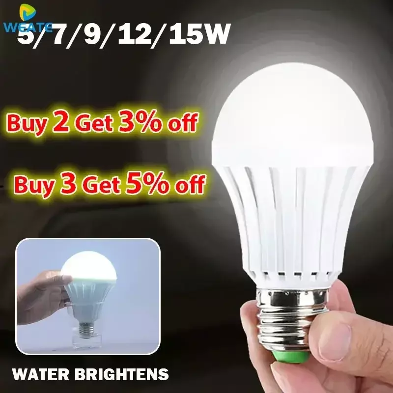 Żarówka Led E27 awaryjna żarówka LED E27 5/7/9/12W akumulator lampa oświetleniowa do oświetlenia zewnętrznego Flashligh