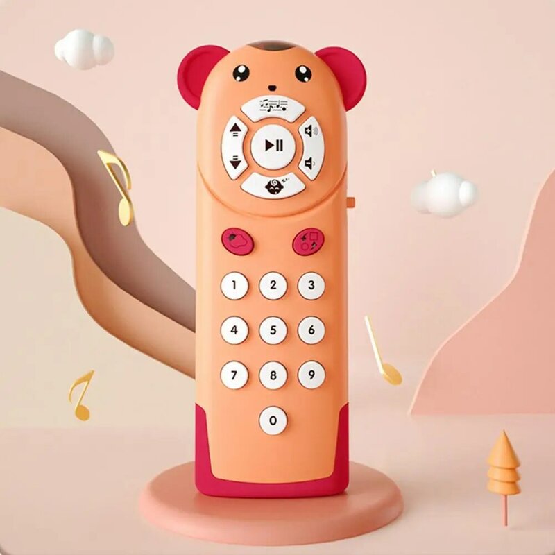 Ponsel musik bayi simulasi hadiah simulasi mainan telepon musik bayi aman ramah lingkungan untuk anak laki-laki perempuan mudah digenggam Remote untuk bayi