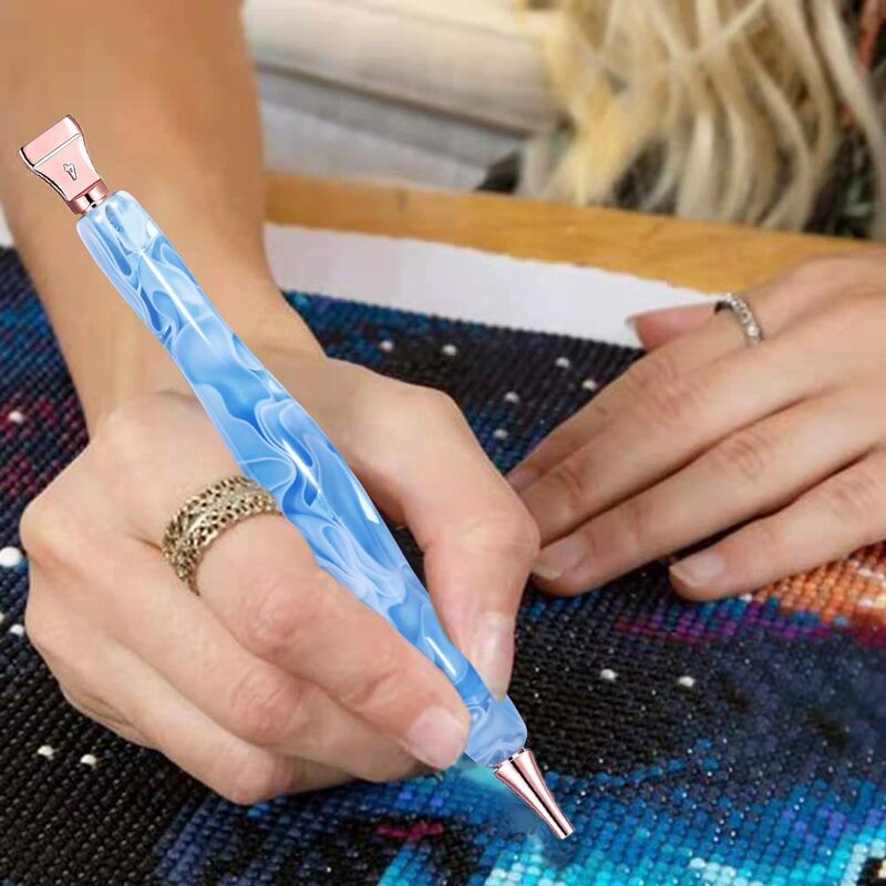 Handmade Resin 5D Diamond Painting Art Drill Pen Stylus Kit Tool Accessories and Diamond Paint Art Pen Tips Heads Placer