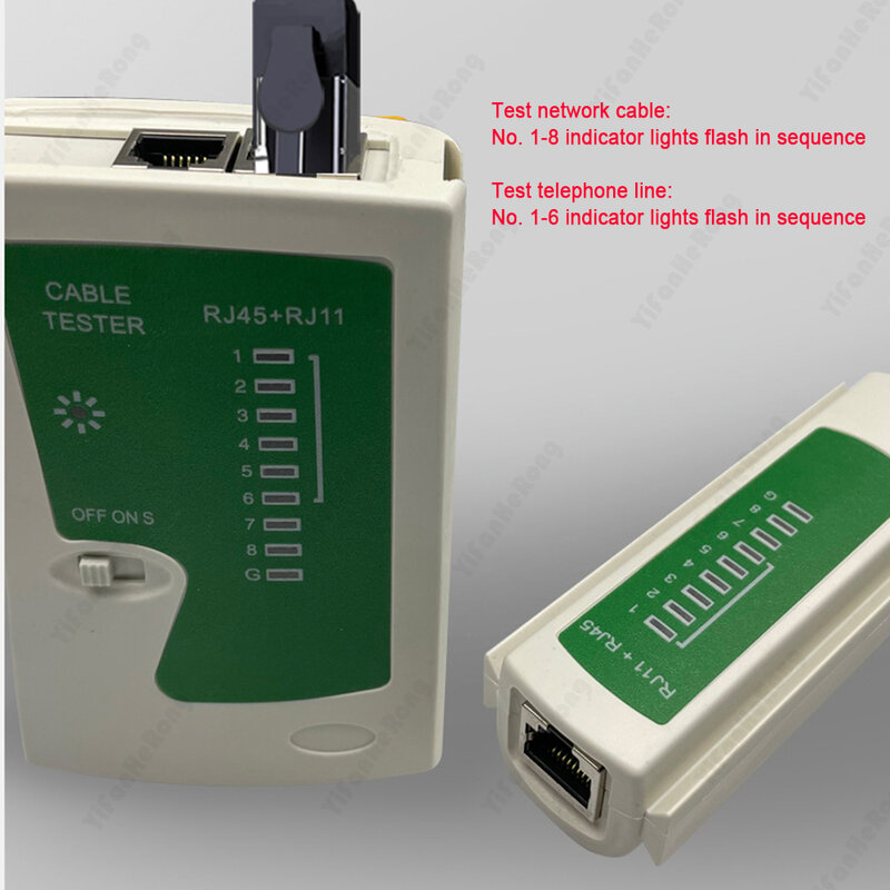 2 w 1 Tester kabli sieciowych Tester kabel Ethernet RJ45 narzędzie testowe Lan dla Cat5 Cat6 CAT7 8P 6P przewód LAN i RJ11 kabel telefoniczny