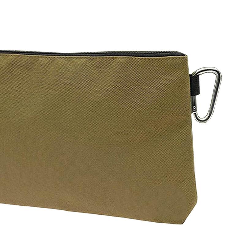 Tool Pouch Zipper Bag with A Carabiner Metal Zipper Father’S Day Gifts Multipurpose Storage Pouch for Stationary Cosmetics