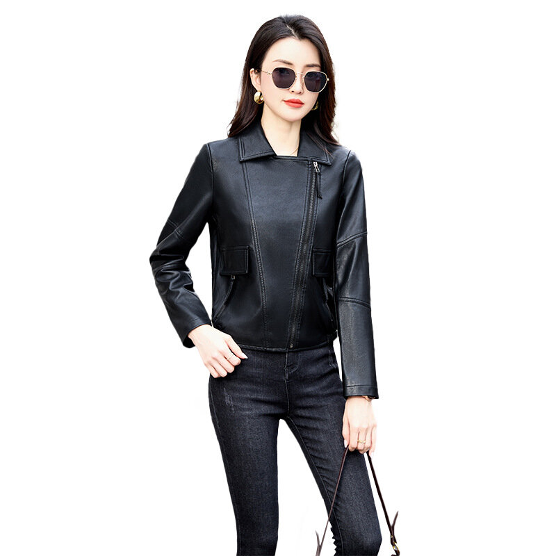 Spring and Autumn Genuine Leather Clothes for Women 2024 New Leisure Style Women's Top High end Sheepskin Women's Coat