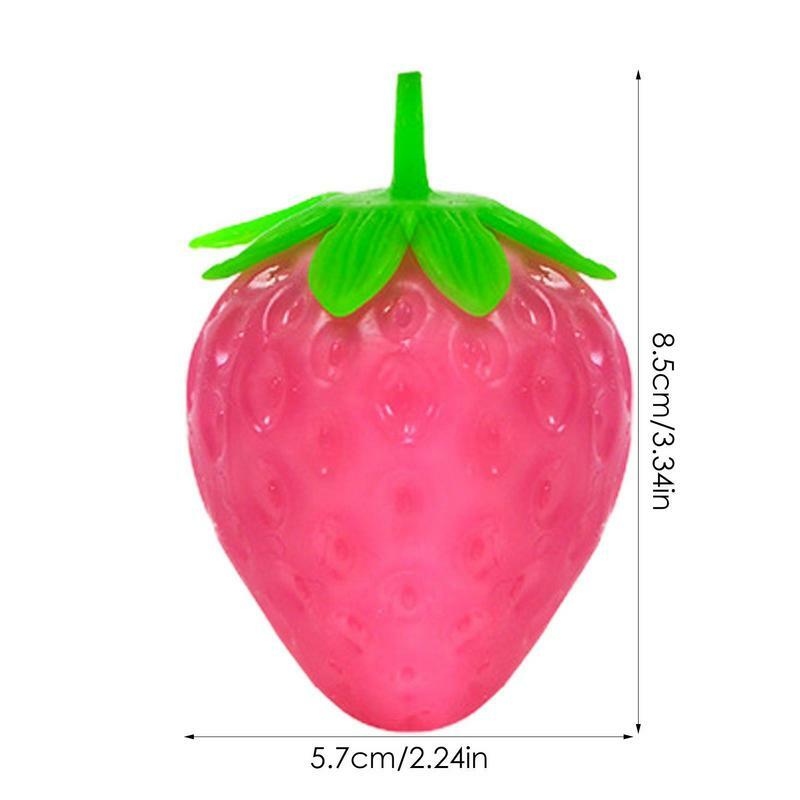 New Strawberry Color Change Simulation Fruit Key Chain Jewelry Cartoon Slow Rebound Pendant