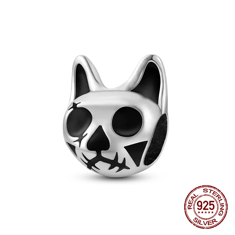 925 Sterling Silver Pink Cats Dogs Claw Bone Animal Charms Beads Fit Pandora 925 Original Bracelets DIY Birthday Jewelry Making